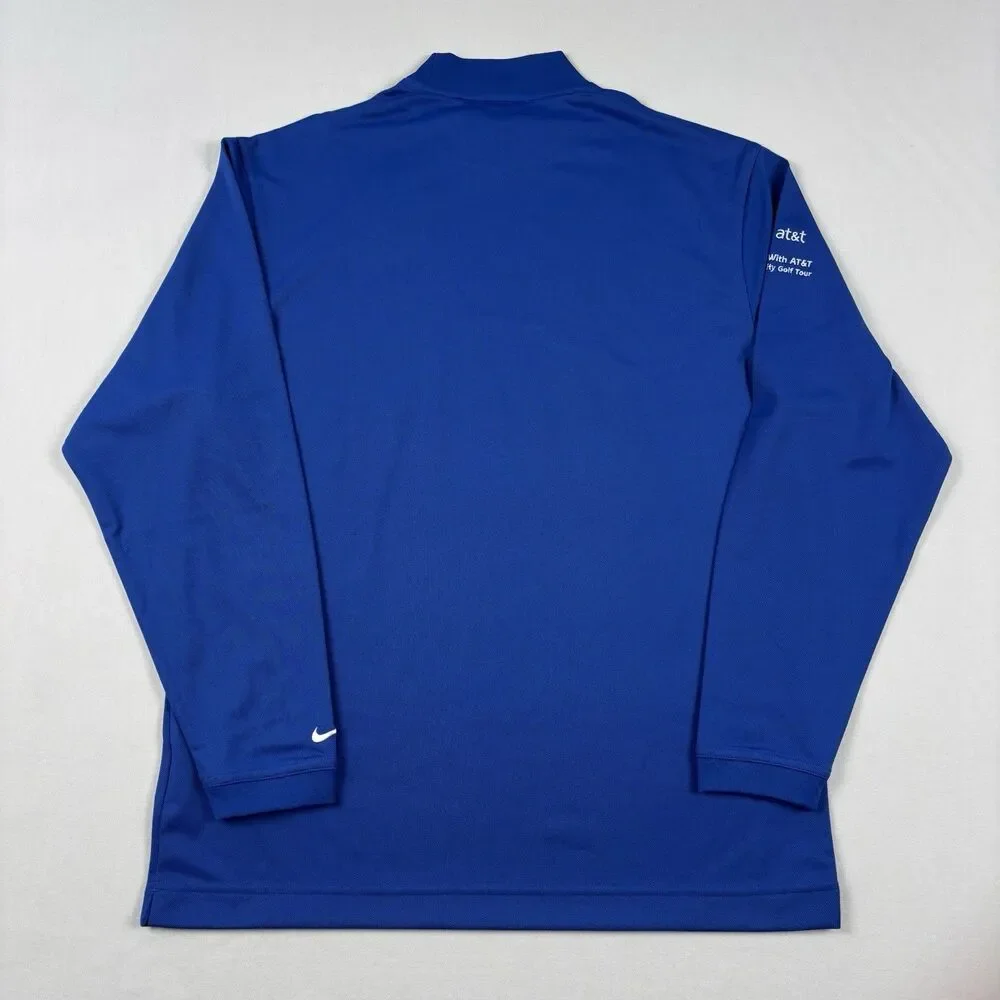 Vintage NIKE Golf Mock Pullover Men’s M Y2K Performance Long Sleeve 231353 Blue